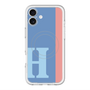 スリムプロテクションプレミアムケース with MagSafe［ オリジナル - initial color line - H blue ］