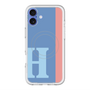 スリムプロテクションプレミアムケース with MagSafe［ オリジナル - initial color line - H blue ］