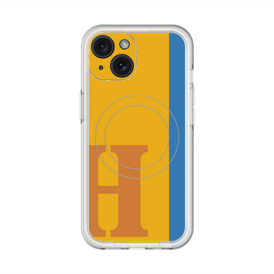 スリムプロテクションプレミアムケース with MagSafe［ オリジナル - initial color line - H orange ］