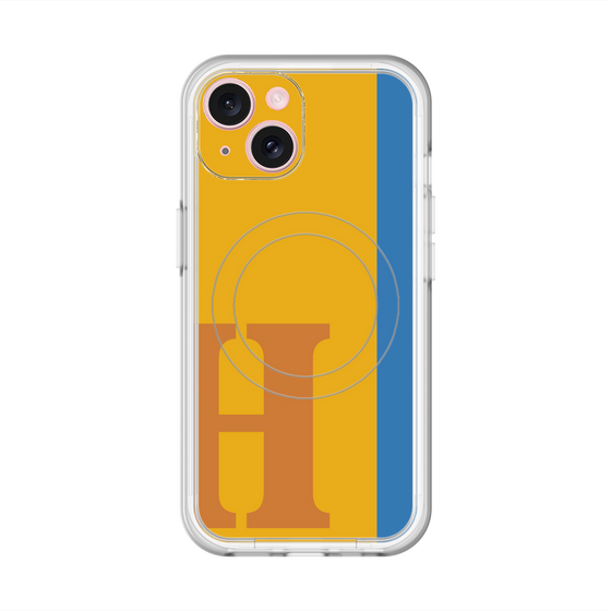 スリムプロテクションプレミアムケース with MagSafe［ オリジナル - initial color line - H orange ］