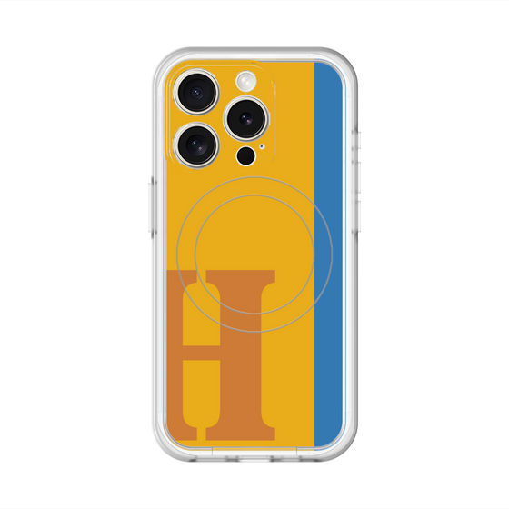 スリムプロテクションプレミアムケース with MagSafe［ オリジナル - initial color line - H orange ］