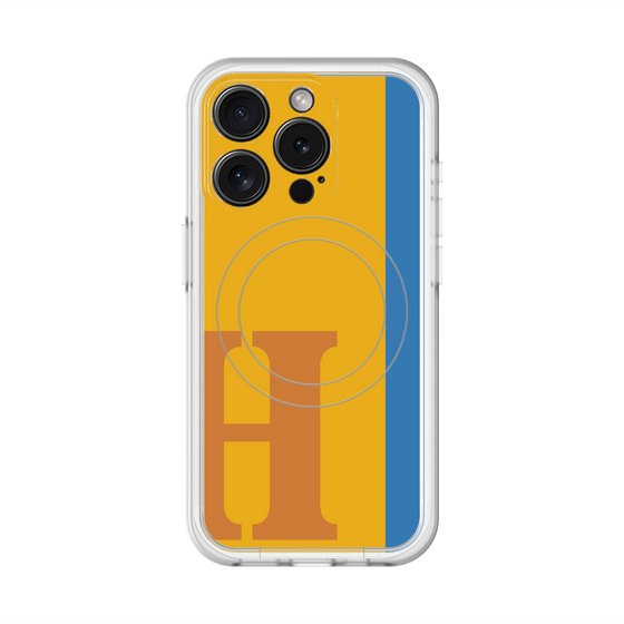 スリムプロテクションプレミアムケース with MagSafe［ オリジナル - initial color line - H orange ］