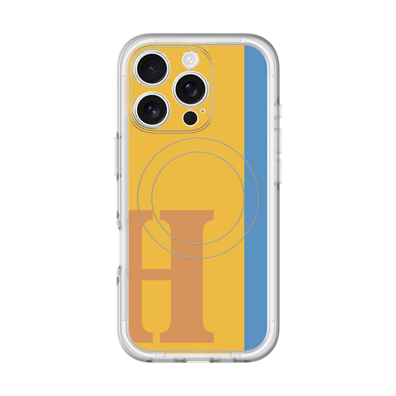 スリムプロテクションプレミアムケース with MagSafe［ オリジナル - initial color line - H orange ］