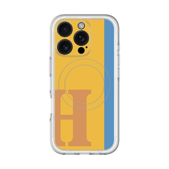スリムプロテクションプレミアムケース with MagSafe［ オリジナル - initial color line - H orange ］