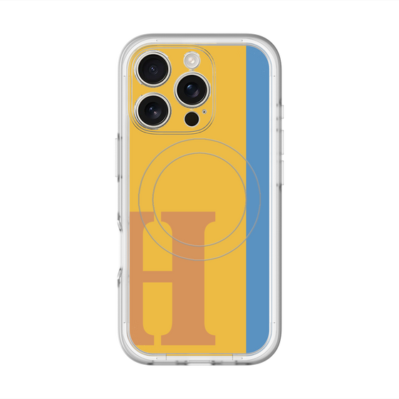 スリムプロテクションプレミアムケース with MagSafe［ オリジナル - initial color line - H orange ］