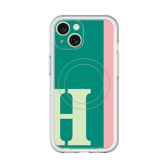 スリムプロテクションプレミアムケース with MagSafe［ オリジナル - initial color line - H green ］