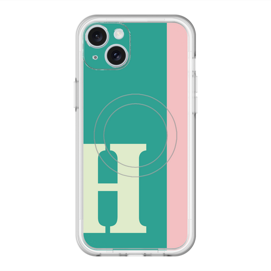 スリムプロテクションプレミアムケース with MagSafe［ オリジナル - initial color line - H green ］
