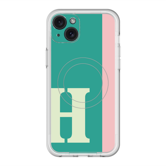 スリムプロテクションプレミアムケース with MagSafe［ オリジナル - initial color line - H green ］