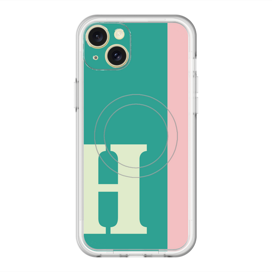 スリムプロテクションプレミアムケース with MagSafe［ オリジナル - initial color line - H green ］