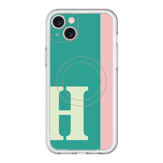 スリムプロテクションプレミアムケース with MagSafe［ オリジナル - initial color line - H green ］