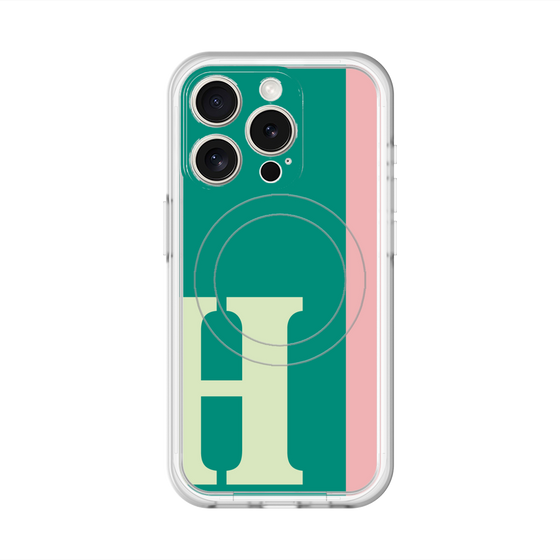 スリムプロテクションプレミアムケース with MagSafe［ オリジナル - initial color line - H green ］
