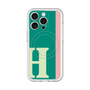 スリムプロテクションプレミアムケース with MagSafe［ オリジナル - initial color line - H green ］