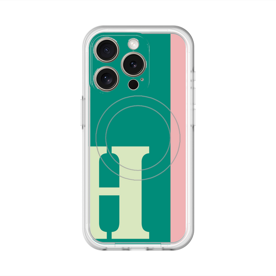 スリムプロテクションプレミアムケース with MagSafe［ オリジナル - initial color line - H green ］