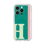 スリムプロテクションプレミアムケース with MagSafe［ オリジナル - initial color line - H green ］