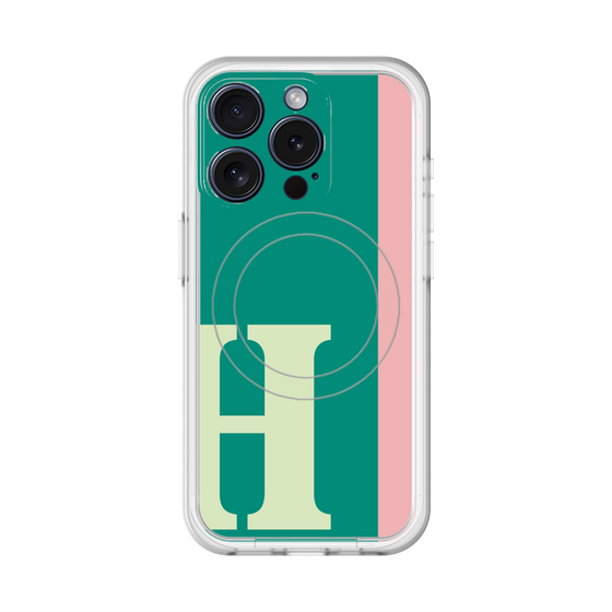 スリムプロテクションプレミアムケース with MagSafe［ オリジナル - initial color line - H green ］