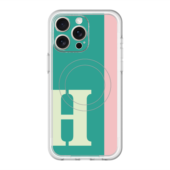スリムプロテクションプレミアムケース with MagSafe［ オリジナル - initial color line - H green ］