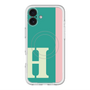 スリムプロテクションプレミアムケース with MagSafe［ オリジナル - initial color line - H green ］