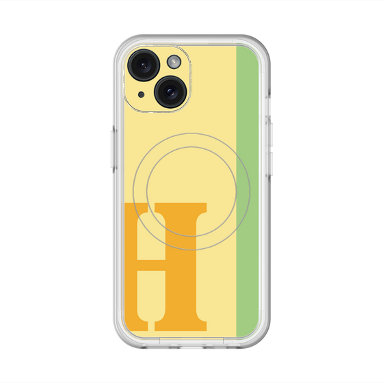 スリムプロテクションプレミアムケース with MagSafe［ オリジナル - initial color line - H yellow ］