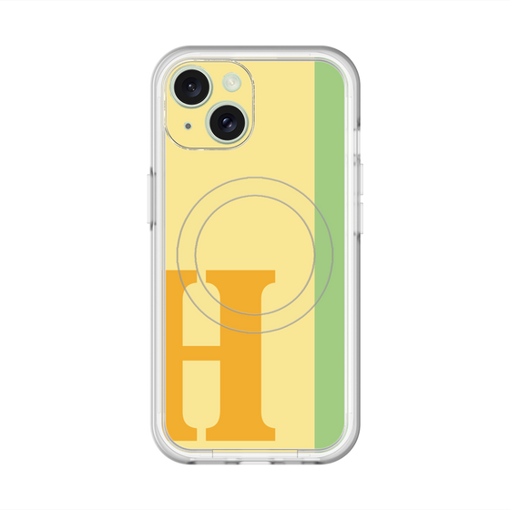 スリムプロテクションプレミアムケース with MagSafe［ オリジナル - initial color line - H yellow ］