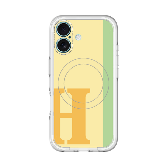 スリムプロテクションプレミアムケース with MagSafe［ オリジナル - initial color line - H yellow ］