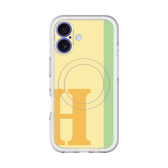 スリムプロテクションプレミアムケース with MagSafe［ オリジナル - initial color line - H yellow ］