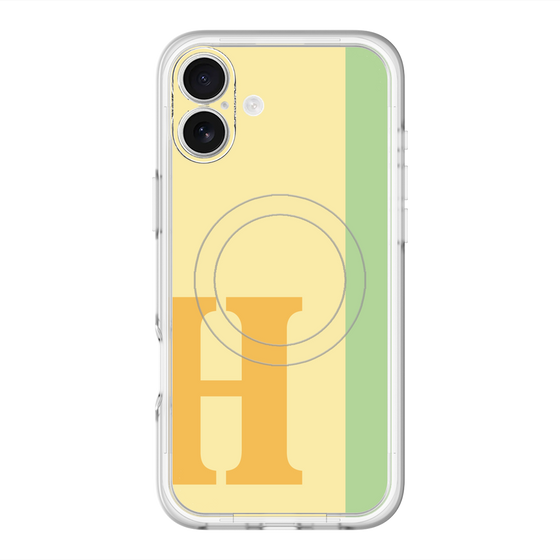スリムプロテクションプレミアムケース with MagSafe［ オリジナル - initial color line - H yellow ］