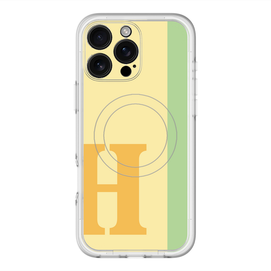 スリムプロテクションプレミアムケース with MagSafe［ オリジナル - initial color line - H yellow ］