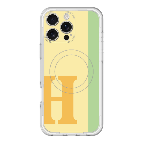 スリムプロテクションプレミアムケース with MagSafe［ オリジナル - initial color line - H yellow ］