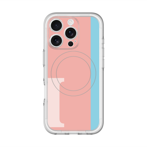 スリムプロテクションプレミアムケース with MagSafe［ オリジナル - initial color line - I pink ］