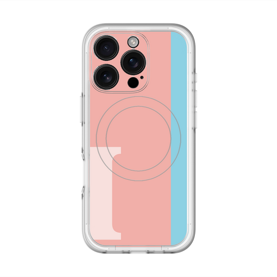 スリムプロテクションプレミアムケース with MagSafe［ オリジナル - initial color line - I pink ］