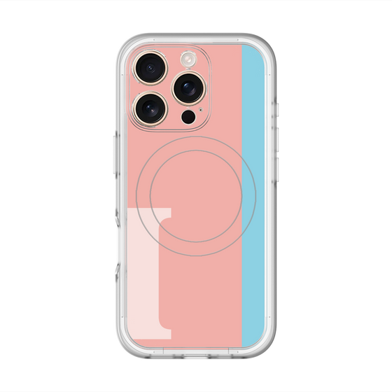 スリムプロテクションプレミアムケース with MagSafe［ オリジナル - initial color line - I pink ］