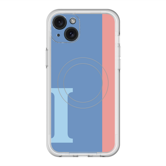 スリムプロテクションプレミアムケース with MagSafe［ オリジナル - initial color line - I blue ］