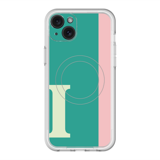 スリムプロテクションプレミアムケース with MagSafe［ オリジナル - initial color line - I green ］