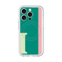 スリムプロテクションプレミアムケース with MagSafe［ オリジナル - initial color line - I green ］