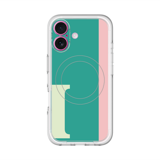 スリムプロテクションプレミアムケース with MagSafe［ オリジナル - initial color line - I green ］