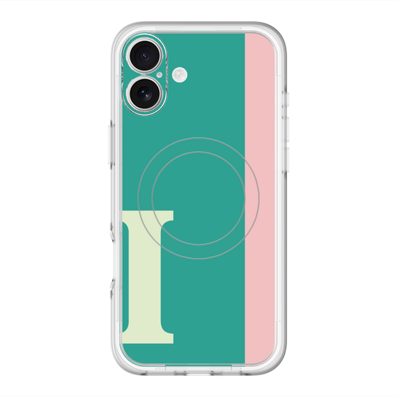 スリムプロテクションプレミアムケース with MagSafe［ オリジナル - initial color line - I green ］
