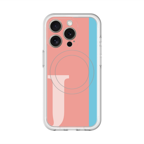 スリムプロテクションプレミアムケース with MagSafe［ オリジナル - initial color line - J pink ］