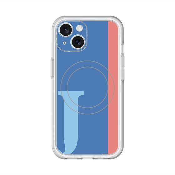 スリムプロテクションプレミアムケース with MagSafe［ オリジナル - initial color line - J blue ］
