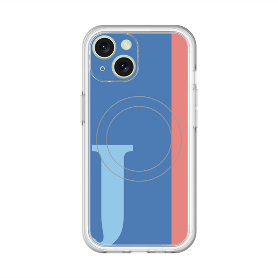 スリムプロテクションプレミアムケース with MagSafe［ オリジナル - initial color line - J blue ］