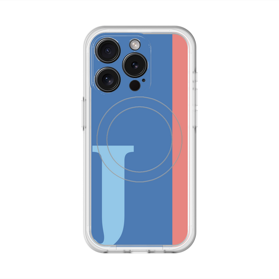 スリムプロテクションプレミアムケース with MagSafe［ オリジナル - initial color line - J blue ］