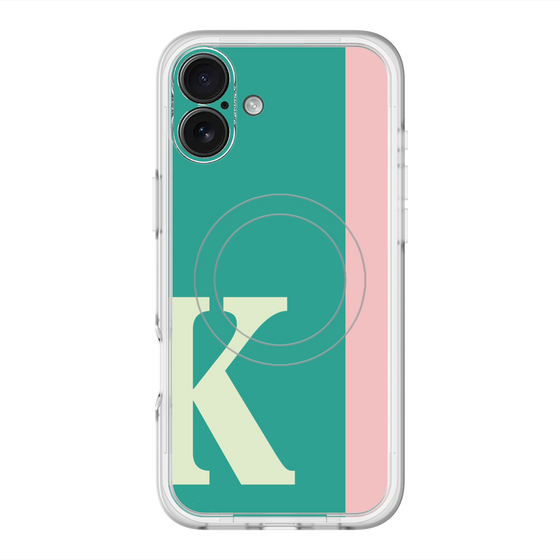 スリムプロテクションプレミアムケース with MagSafe［ オリジナル - initial color line - K green ］