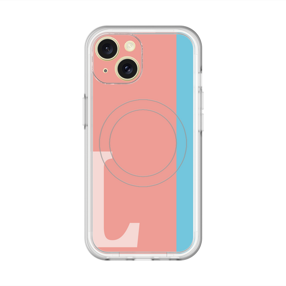 スリムプロテクションプレミアムケース with MagSafe［ オリジナル - initial color line - L pink ］