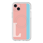 スリムプロテクションプレミアムケース with MagSafe［ オリジナル - initial color line - L pink ］