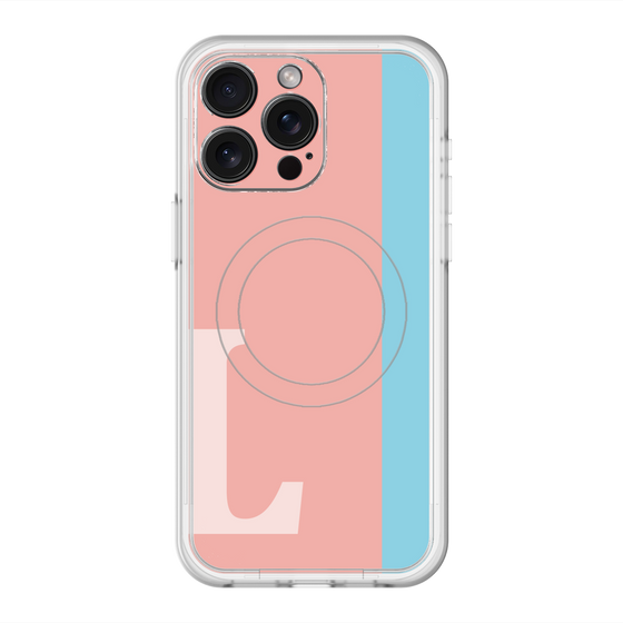 スリムプロテクションプレミアムケース with MagSafe［ オリジナル - initial color line - L pink ］