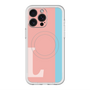 スリムプロテクションプレミアムケース with MagSafe［ オリジナル - initial color line - L pink ］