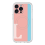スリムプロテクションプレミアムケース with MagSafe［ オリジナル - initial color line - L pink ］