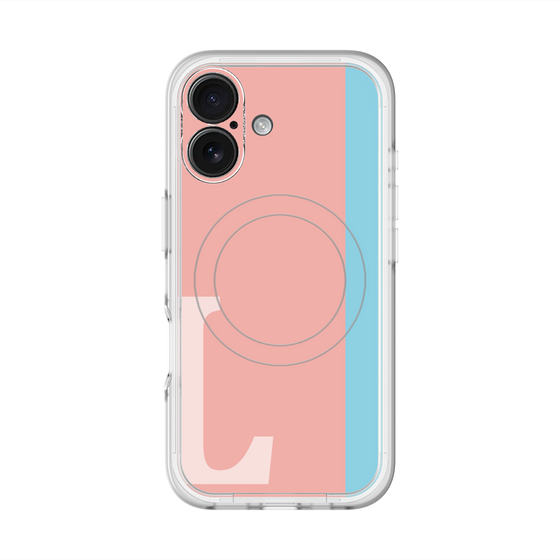 スリムプロテクションプレミアムケース with MagSafe［ オリジナル - initial color line - L pink ］