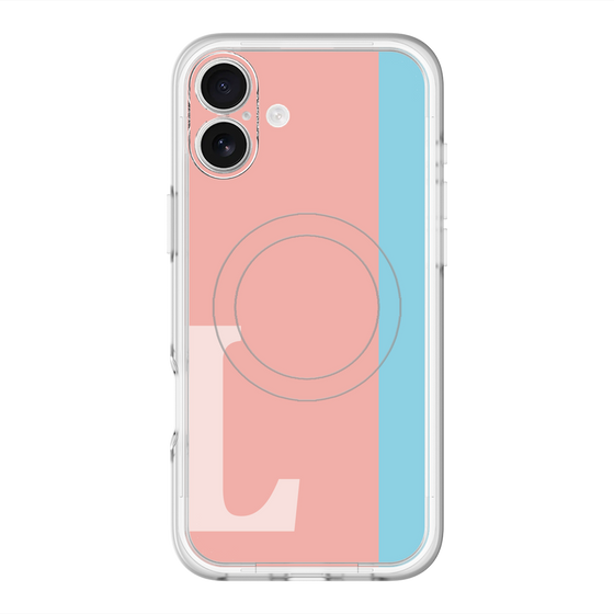 スリムプロテクションプレミアムケース with MagSafe［ オリジナル - initial color line - L pink ］