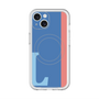 スリムプロテクションプレミアムケース with MagSafe［ オリジナル - initial color line - L blue ］