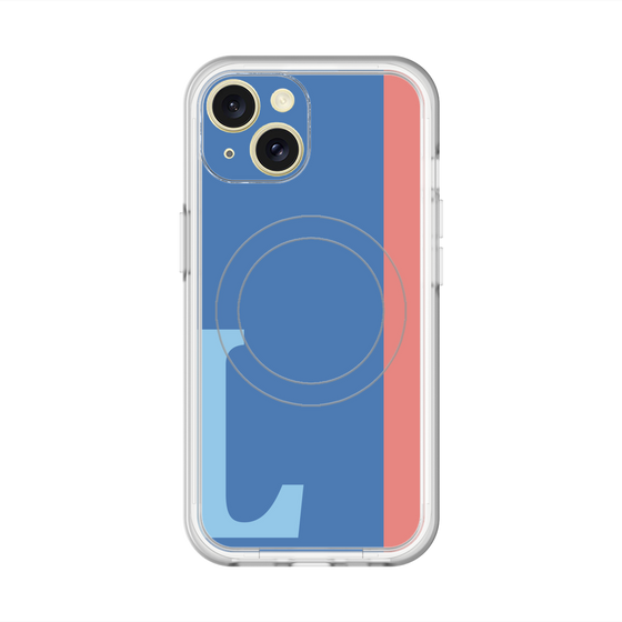 スリムプロテクションプレミアムケース with MagSafe［ オリジナル - initial color line - L blue ］